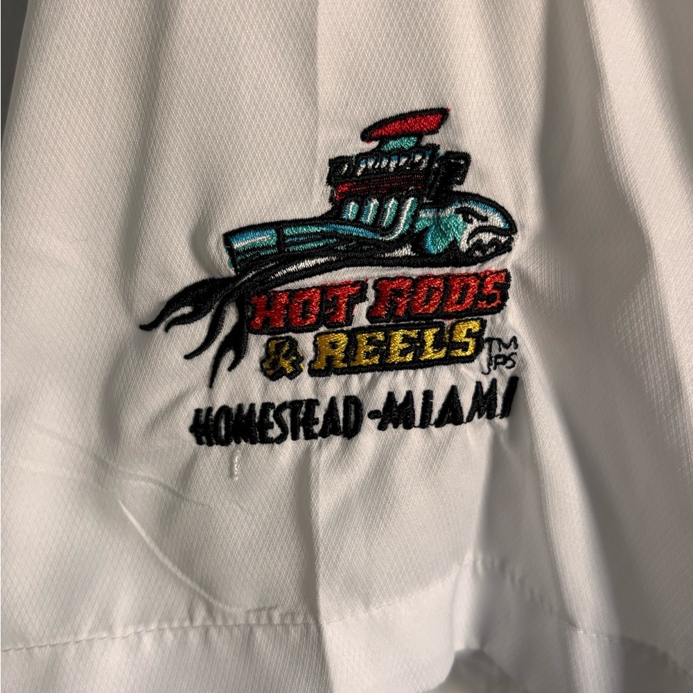 White Racing Team Button-Up Shirt - Picture 7 of 9